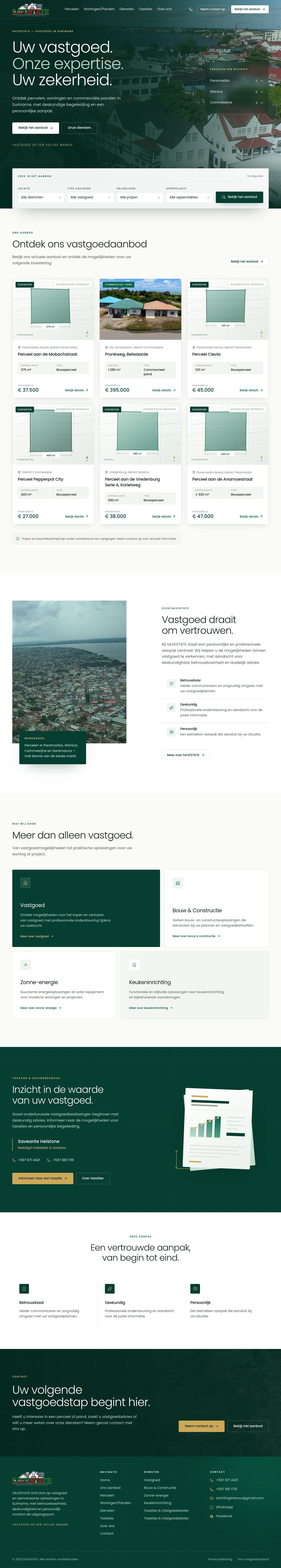 SAVESTATE — Vastgoed in Suriname website
